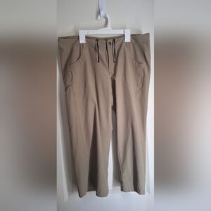 Patagonia Pants Womens Sz 14 Khaki Happy Hike Capris Stretch Outdoor Sku U